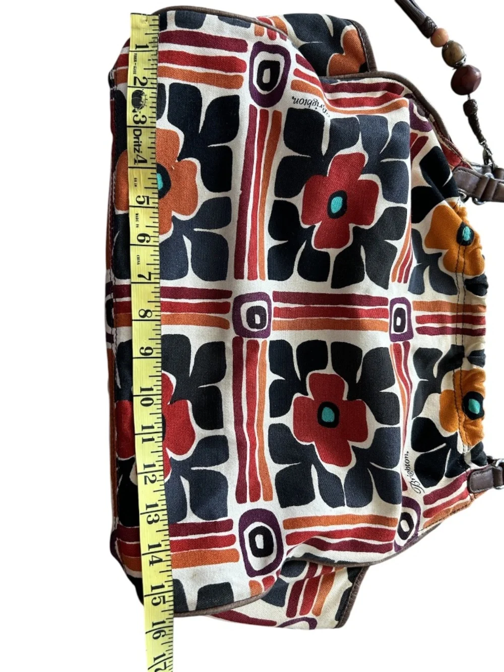 Brighton Large Retired hippy boho floral shoulder bag Orange Brown
